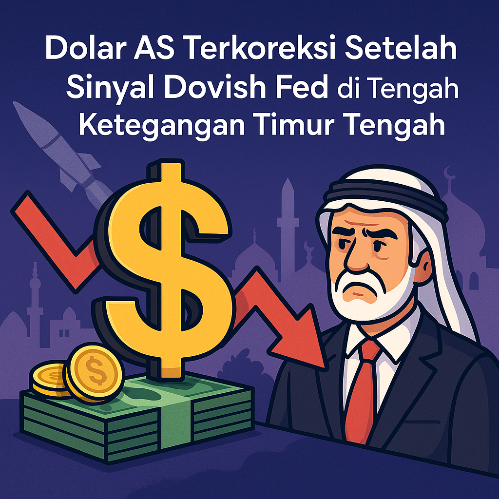 Dolar AS Terkoreksi Setelah Sinyal Dovish Fed di Tengah Ketegangan Timur Tengah