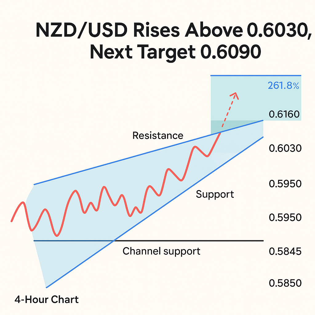 NZDUSD Naik di Atas 0,6030, Target Berikutnya Mengarah ke 0,6090
