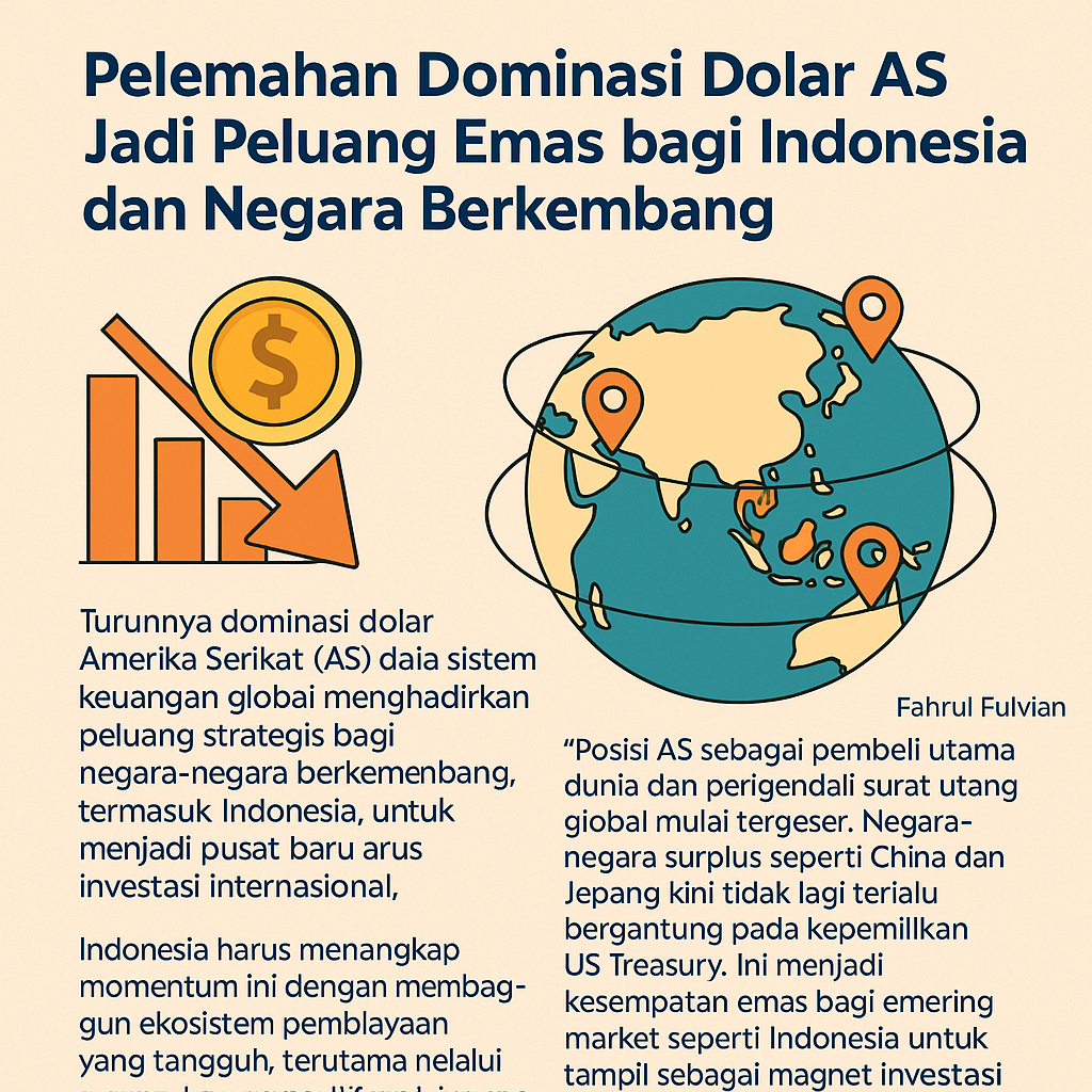 Pelemahan Dominasi Dolar AS Jadi Peluang Emas bagi Indonesia dan Negara Berkembang