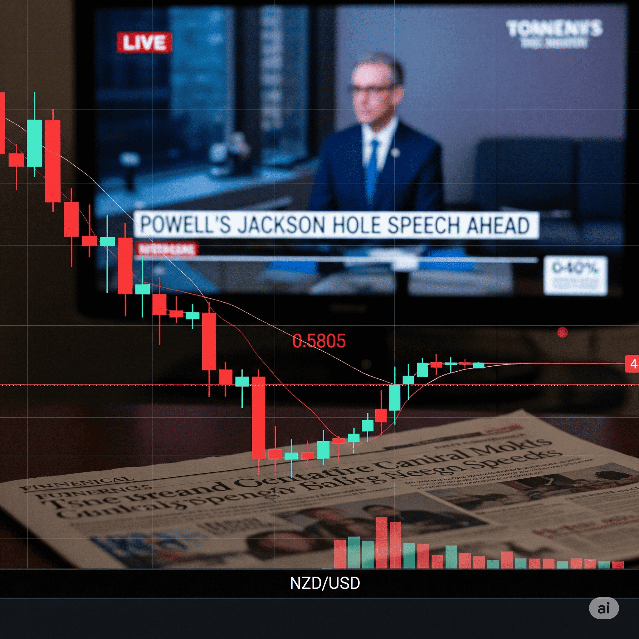NZDUSD Tertekan di Bawah 0,5805 Menjelang Pidato Powell di Jackson Hole