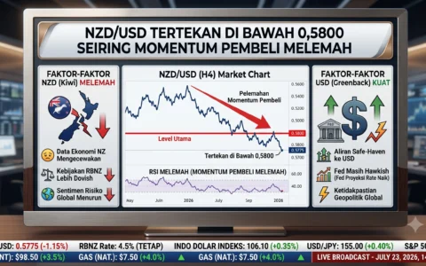 NZD/USD Tertekan di Bawah 0,5800 Seiring Momentum Pembeli Melemah