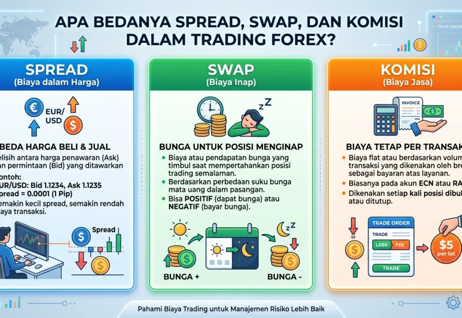Apa Bedanya Spread, Swap, dan Komisi dalam Trading Forex?