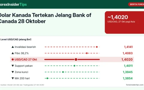 Dolar Kanada Tertekan Jelang Bank of Canada 28 Oktober: USD/CAD di 1,4020, Pasar Hitung Peluang Kenaikan Bunga hingga 85%