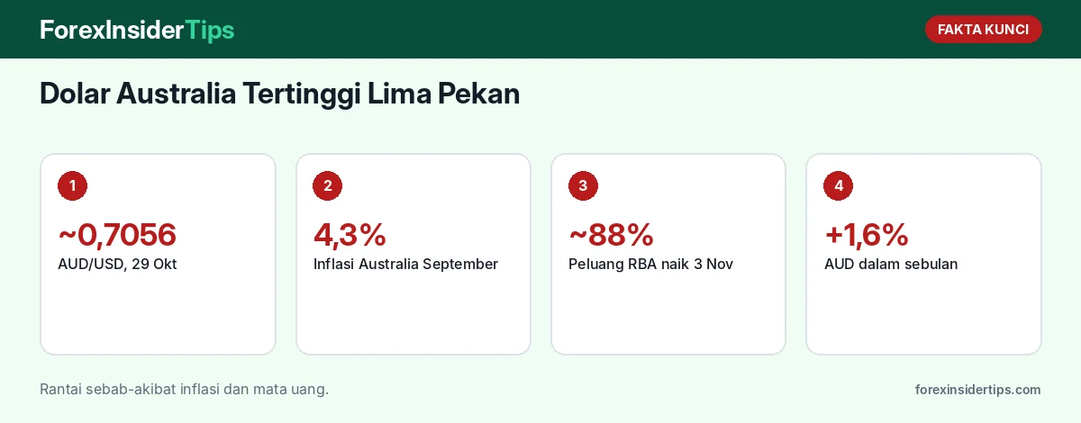 Fakta kunci: Dolar Australia Tertinggi Lima Pekan: Mengapa Inflasi Tinggi Bisa Membuat Mata Uang Menguat?