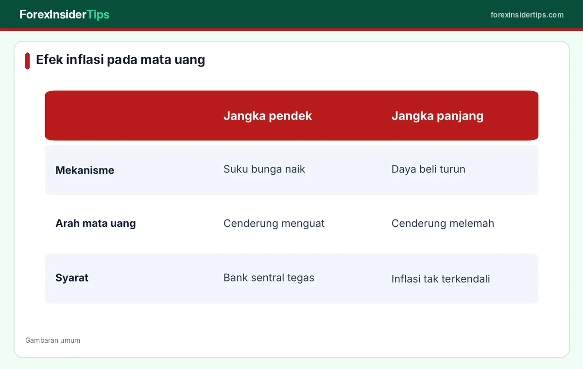 Efek inflasi jangka pendek dan jangka panjang terhadap mata uang