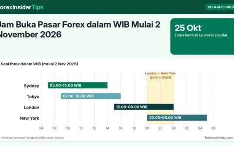 Jam Buka Pasar Forex dalam WIB Mulai 2 November 2026: Sesi Sydney, Tokyo, London, dan New York setelah AS Kembali ke Waktu Standar
