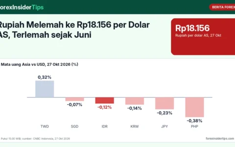 Rupiah Melemah ke Rp18.156 per Dolar AS, Terlemah sejak Juni: Apa Artinya bagi Trader dan Faktor yang Perlu Dipantau