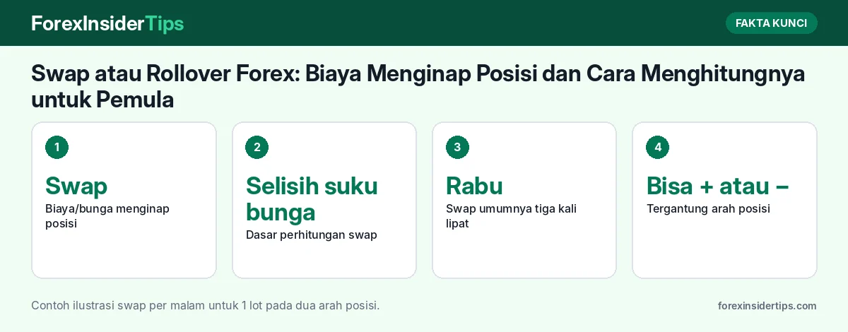 Fakta kunci: Swap atau Rollover Forex: Biaya Menginap Posisi dan Cara Menghitungnya untuk Pemula