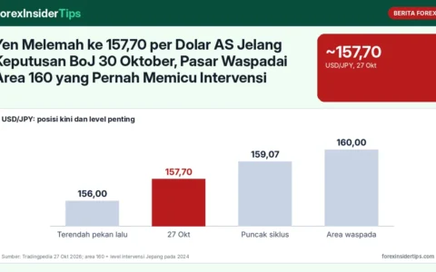 Yen Melemah ke 157,70 per Dolar AS Jelang Keputusan BoJ 30 Oktober, Pasar Waspadai Area 160 yang Pernah Memicu Intervensi